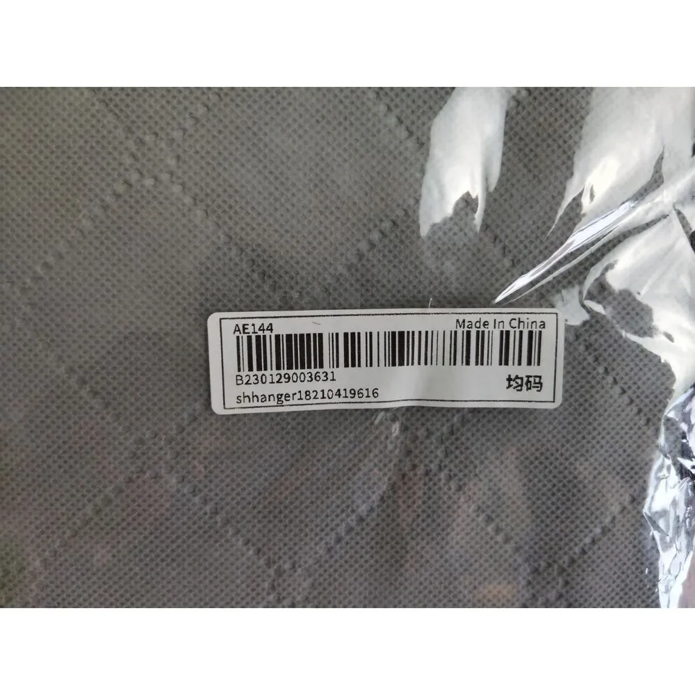 2 Pack Foldable Clear Window Grey Zippered Storage Bag Size 16x11x 18 NWOT